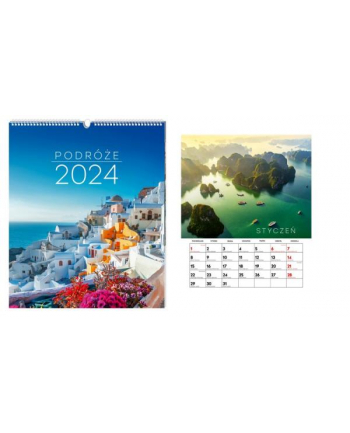interdruk Kalendarz 2024 ścienny planszowy Podróże