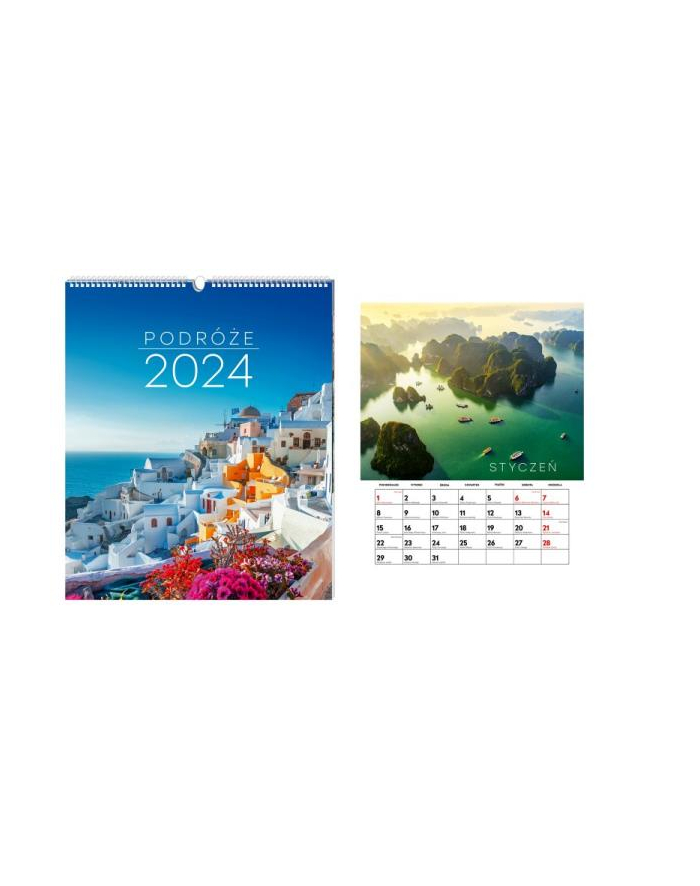 interdruk Kalendarz 2024 ścienny planszowy Podróże główny