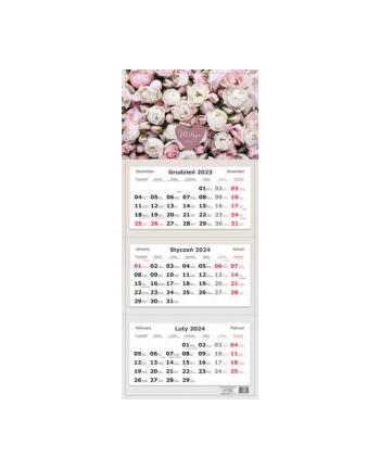 interdruk Kalendarz 2024 trójdzielny Kwiaty