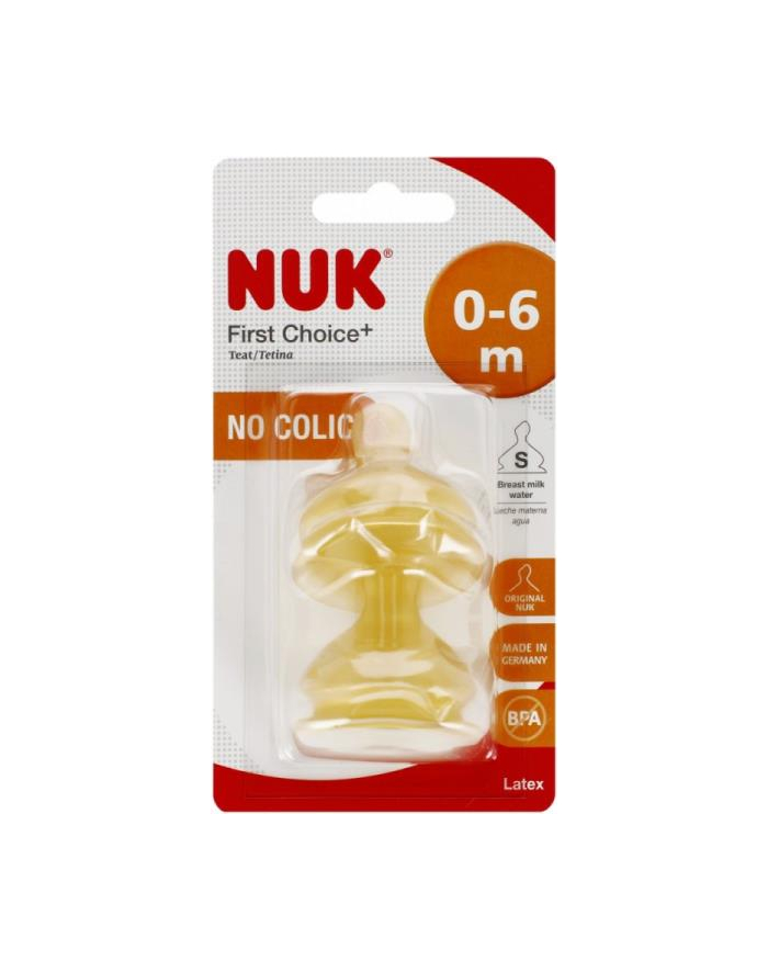 NUK MP Smoczek do butelki lateksowy 0-6m S First Choice+ op.2 szt. 10701235 główny