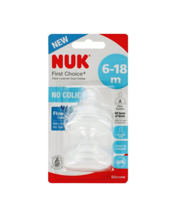 NUK MP Smoczek do butelki silikonowy 6-18m First Choice+ op.2 szt. 10721329