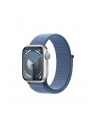 apple Watch Series 9 GPS, 41mm Koperta z aluminium w kolorze srebrnym z opaską sportową w kolorze zimowego błękitu - nr 1