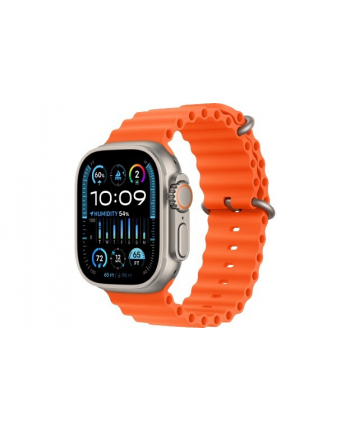 apple Watch Ultra 2 GPS + Cellular, 49mm Koperta z tytanu z paskiem Ocean w kolorze pomarańczowym