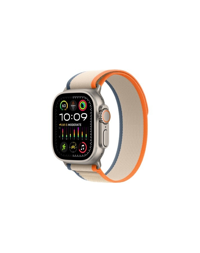 apple Watch Ultra 2 GPS + Cellular, 49mm Koperta z tytanu z opaską Trail w kolorze pomarańczowym/beżowym - S/M główny