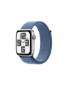apple Watch SE GPS + Cellular, 44mm Koperta z aluminium w kolorze srebrnym z opaską sportową w kolorze zimowego błękitu - nr 1