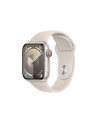 apple Watch Series 9 GPS + Cellular, 41mm Koperta z aluminium w kolorze księżycowej poświaty z paskiem sportowym w kolorze księżycowej poświaty - S/M - nr 1