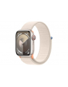 apple Watch Series 9 GPS + Cellular, 41mm Koperta z aluminium w kolorze księżycowej poświaty z opaską sportową w kolorze księżycowej poświaty - nr 1