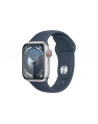 apple Watch Series 9 GPS + Cellular, 41mm Koperta z aluminium w kolorze srebrnym z paskiem sportowy w kolorze sztormowego błękitu - M/L - nr 1