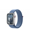 apple Watch Series 9 GPS + Cellular, 41mm Koperta z aluminium w kolorze srebrnym z opaską sportową w kolorze zimowego błękitu - nr 1