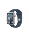 apple Watch Series 9 GPS + Cellular, 45mm Koperta z aluminium w kolorze srebrnym z paskiem sportowy w kolorze sztormowego błękitu - S/M - nr 1