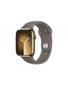 apple Watch Series 9 GPS + Cellular, 45mm Koperta ze stali nierdzewnej w kolorze złotym z paskiem sportowym w kolorze popielatego brązu - S/M - nr 1