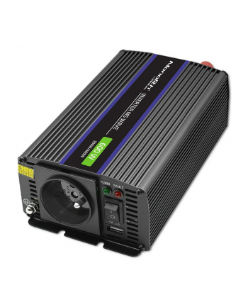 qoltec Przetwornica napięcia Monolith 600 MS Wave | 12V na 230V |       300/600W | USB