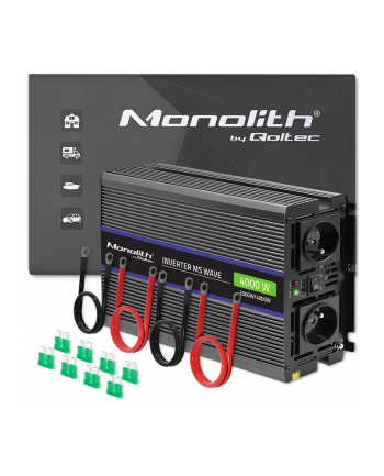qoltec Przetwornica napięcia Monolith 4000 MS Wave | 12V na 230V |      2000/4000W | USB