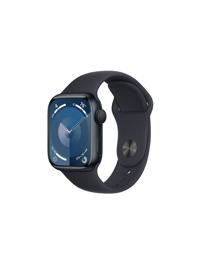 apple Watch Series 9 GPS, 41mm Koperta z aluminium w kolorze północy z paskiem sportowym w kolorze północy - S/M główny