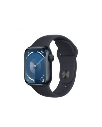apple Watch Series 9 GPS, 41mm Koperta z aluminium w kolorze północy z paskiem sportowym w kolorze północy - M/L