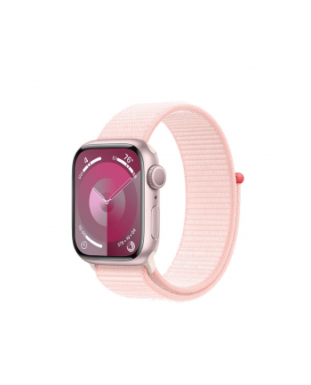 apple Watch Series 9 GPS, 41mm Koperta z aluminium w kolorze różowym z opaską sportową w kolorze jasnoróżowym