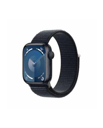 apple Watch Series 9 GPS, 45mm Koperta z aluminium w kolorze północy z opaską sportową w kolorze północy