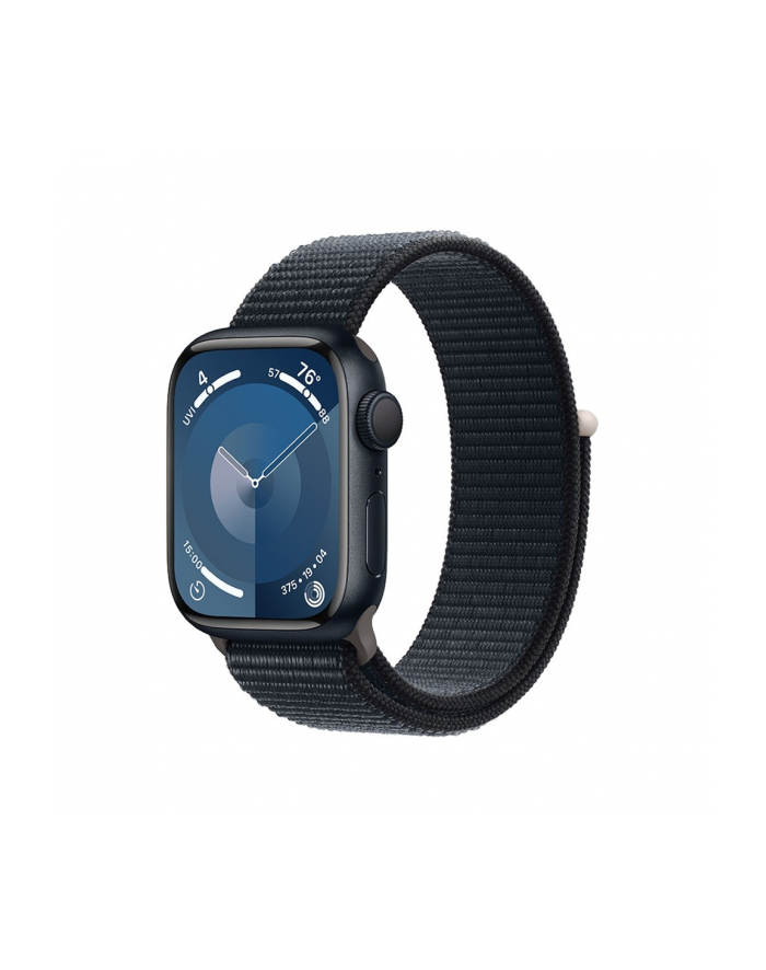 apple Watch Series 9 GPS, 45mm Koperta z aluminium w kolorze północy z opaską sportową w kolorze północy główny