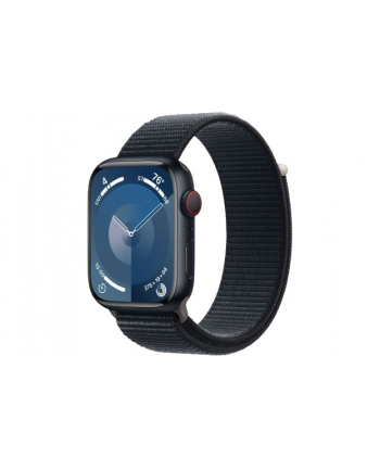 apple Watch Series 9 GPS + Cellular, 45mm Koperta z aluminium w kolorze północy z opaską sportową w kolorze północy