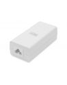 digitus Zasilacz/Adapter PoE+ 802.3at, max. 52V 30W Gigabit 10/100/1000 Mbps, aktywny, Biały - nr 10