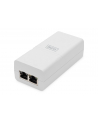 digitus Zasilacz/Adapter PoE+ 802.3at, max. 52V 30W Gigabit 10/100/1000 Mbps, aktywny, Biały - nr 11