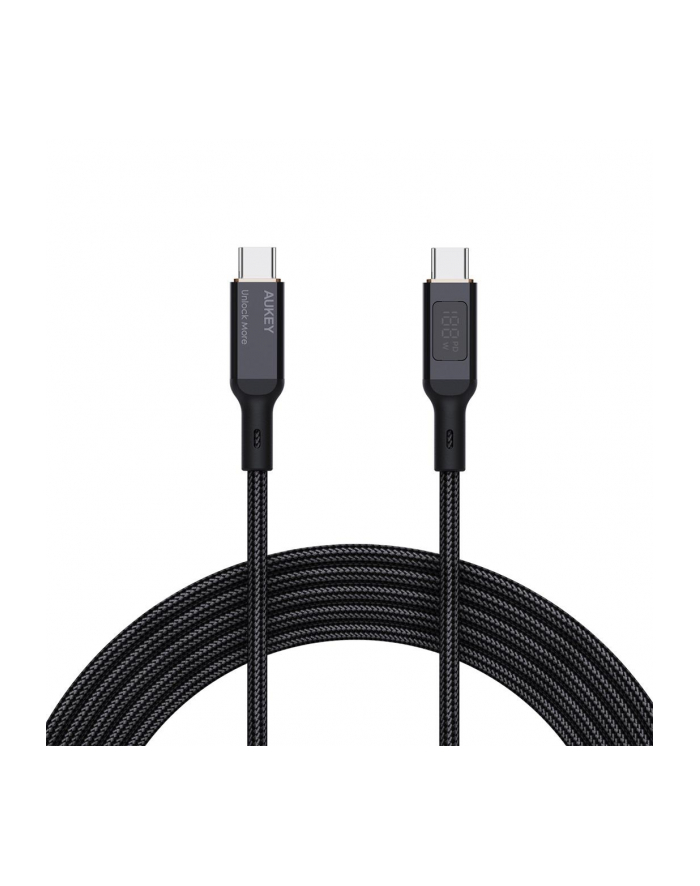 aukey CB-MCC102 nylonowy kabel USB C - USB C | LED | 1.8m | 5A | 100W PD | 20V główny