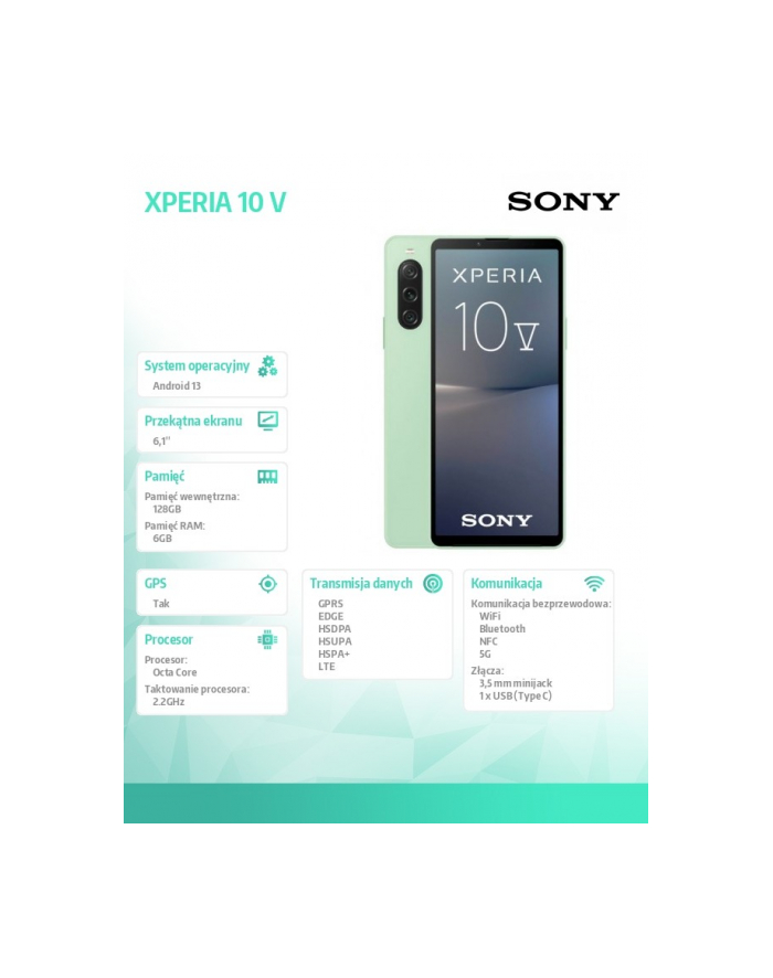 sony Smartfon XPERIA 10 V GREEN ORANGE główny