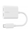 belkin Adapter Dual USB-C Audio + Charge Rockstar białe - nr 1