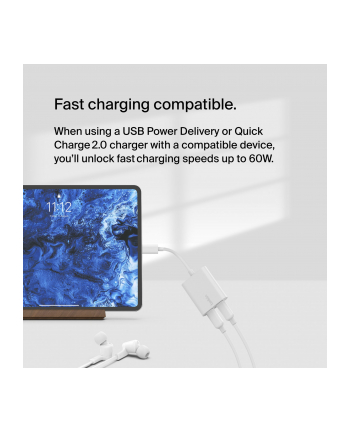 belkin Adapter Dual USB-C Audio + Charge Rockstar białe