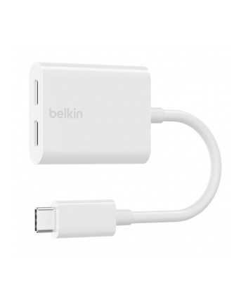 belkin Adapter Dual USB-C Audio + Charge Rockstar białe