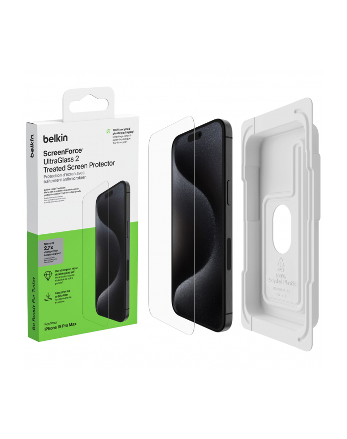 belkin Szkło ochronne ScreenForce Ultra glass iPhone 15 pro max główny