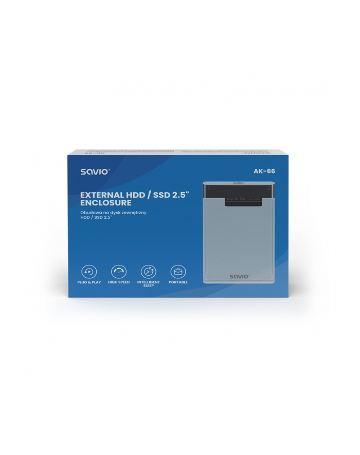 savio Zewnętrzna obudowa na dysk HDD/SSD 2.5', USB 3.0, AK-66 główny