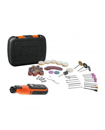 Black+Decker BCRT8IK-XJ multifunction tool, 7.2 volts (orange/Kolor: CZARNY, 52-piece accessories, in case)