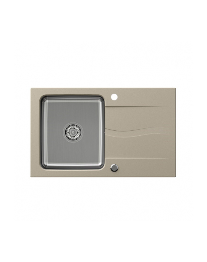 Zlewozmywak granitowo-stalowy QUADRON MICHAEL 111 beżowy wpuszczany + syfon save space w kolorze komory główny