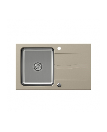 Zlewozmywak granitowo-stalowy QUADRON MICHAEL 111 beżowy wpuszczany + syfon save space w kolorze komory