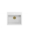 Zlewozmywak granitowy QUADRON BILL 110 biały wpuszczany + syfon save space w kolorze PVD - nr 1