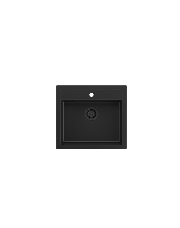 Zlewozmywak granitowy QUADRON BILL 110 czarny wpuszczany + syfon save space główny