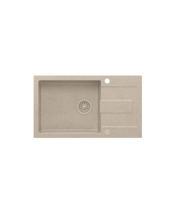 Zlewozmywak granitowy QUADRON CHRISTIAN 136 XL biały wpuszczany z syfonem manualnym i zaślepką