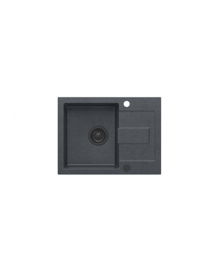 Zlewozmywak granitowy QUADRON CHRISTIAN 116 czarny wpuszczany + syfon save space w kolorze główny