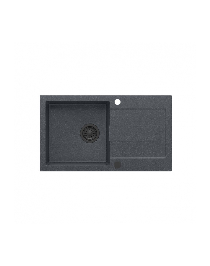 Zlewozmywak granitowy QUADRON CHRISTIAN 111 czarny wpuszczany + syfon save space w kolorze główny