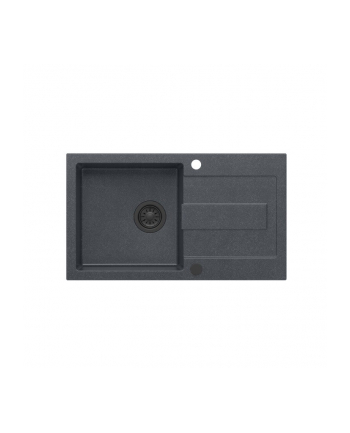 Zlewozmywak granitowy QUADRON CHRISTIAN 111 czarny wpuszczany + syfon save space w kolorze
