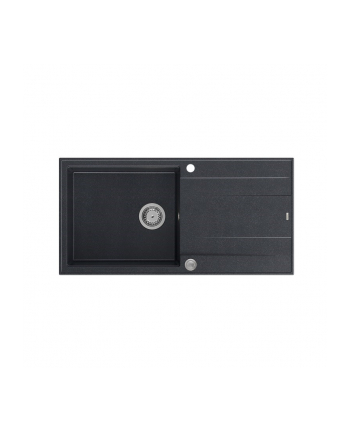 Zlewozmywak granitowy QUADRON EVAN 146 XL czarny wpuszczany + syfon Push-2-Open