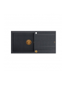 Zlewozmywak granitowy QUADRON EVAN 146 XL czarny wpuszczany + syfon Push-2-Open w kolorze PVD - nr 1