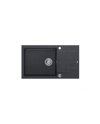 Zlewozmywak granitowy QUADRON EVAN 136 XL czarny wpuszczany + syfon Push-2-Open