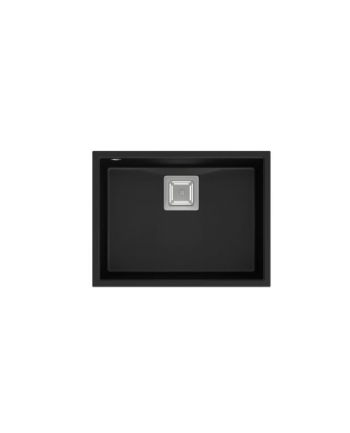 Zlewozmywak granitowy QUADRON DAVID 50 czarny podwieszany + syfon save space