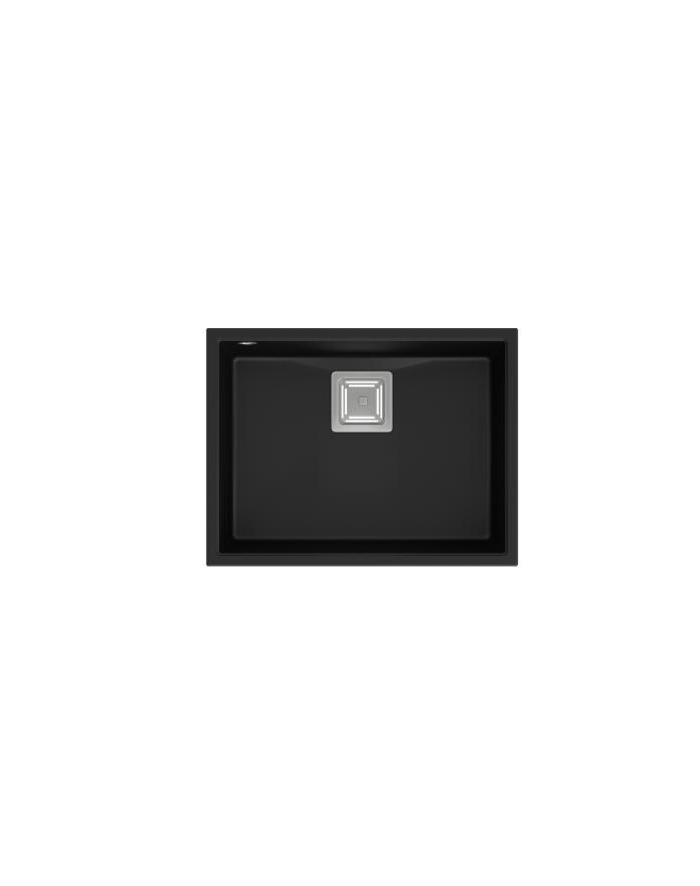 Zlewozmywak granitowy QUADRON DAVID 50 czarny podwieszany + syfon save space główny