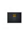 Zlewozmywak granitowy QUADRON DAVID 50 czarny podwieszany + syfon save space w kolorze PVD - nr 1