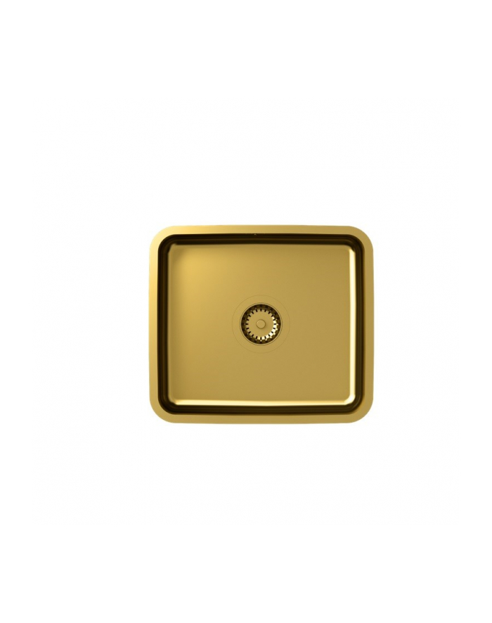 Zlewozmywak stalowy QUADRON NICOLAS złoty podwieszany + syfon save space w kolorze PVD główny