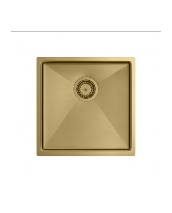 Zlewozmywak stalowy QUADRON PAUL złoty wpuszczany + syfon save space w kolorze PVD