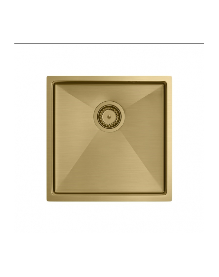 Zlewozmywak stalowy QUADRON PAUL złoty wpuszczany + syfon save space w kolorze PVD główny